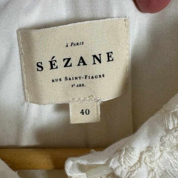 Sezane Bella Dress Ecru Embroidery White Size 40 French US 8 Romantic Maxi Boho - Picture 4 of 16